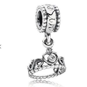 SS w cz my princess crown dangle pandora charm